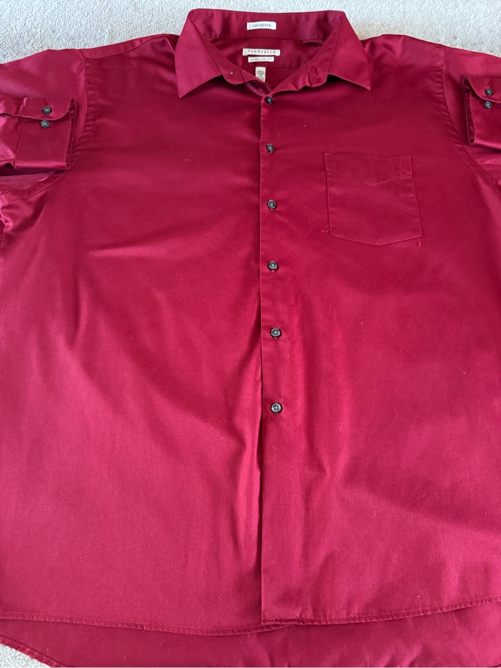 Van Heusen Men's Deep Wine Button-Down Dress Shirt